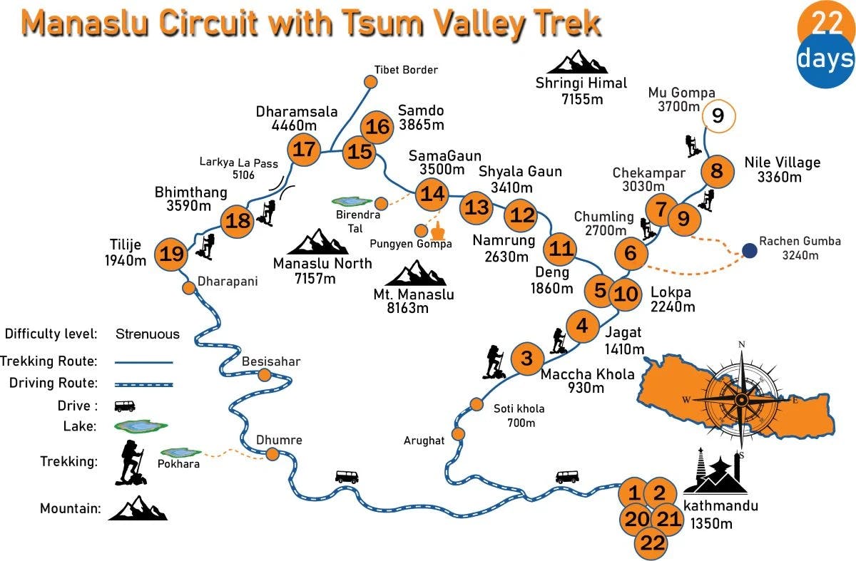 Manaslu Circuit with Tsum Valley Trek